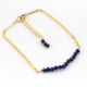 Lapis Beaded bracelet dainty minimalist bracelet, Brass 22k gold plated bracelet, Handmade jewelry